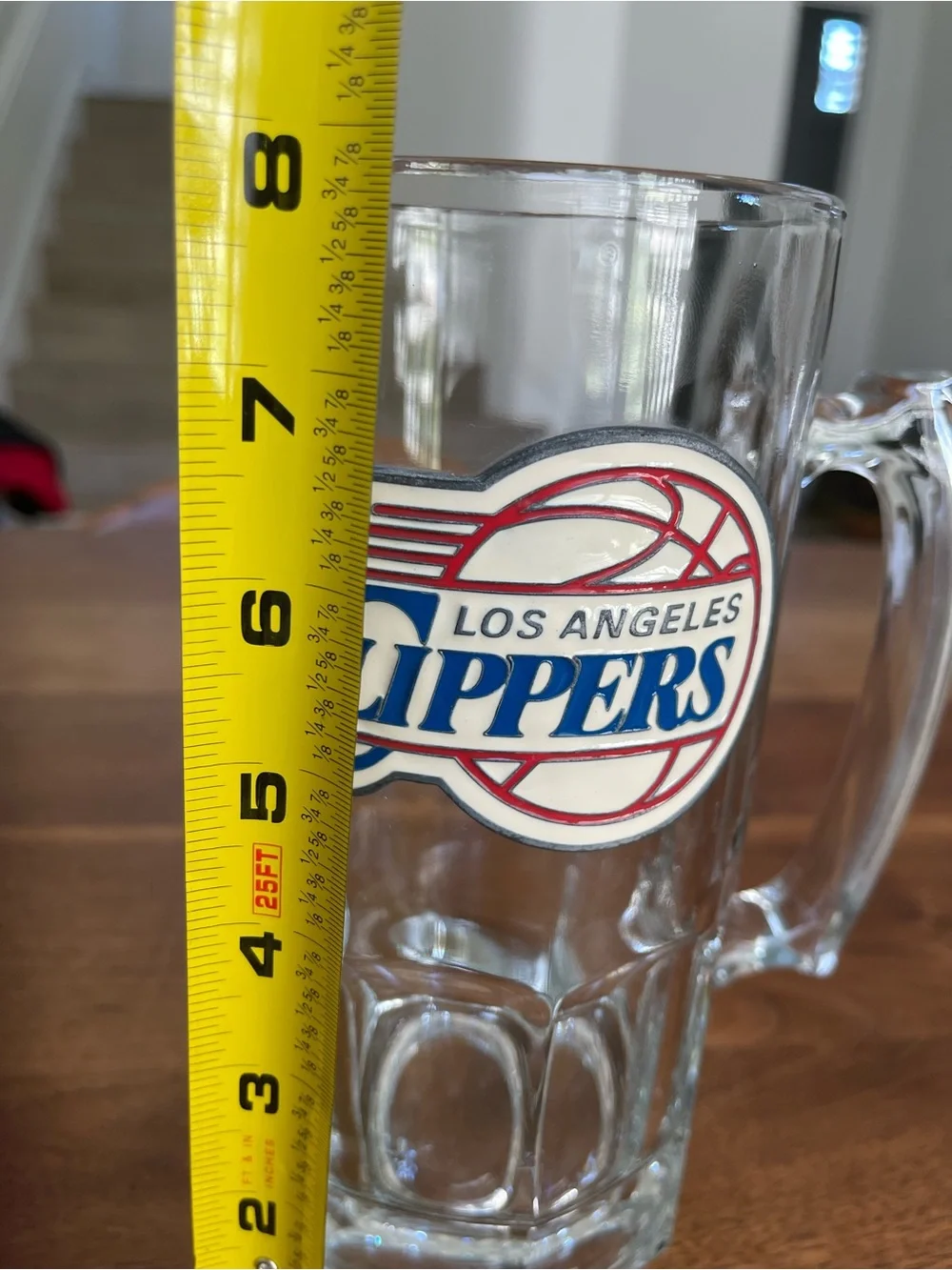 Clear Glass macho Mug - NBA Los Angeles Clippers metal team logo